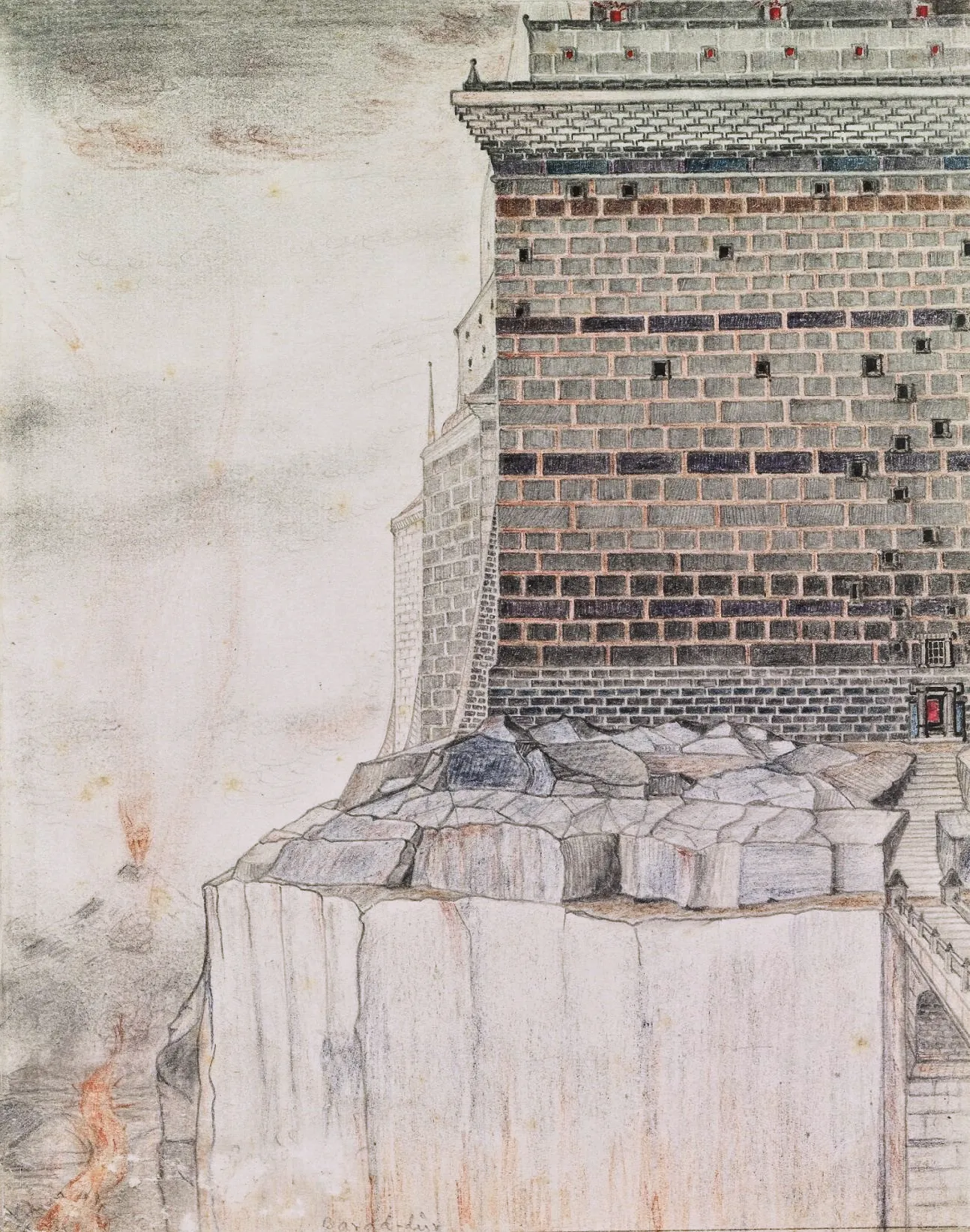 Illustration : Orodruin and Barad-dûr, par J.R.R. Tolkien.