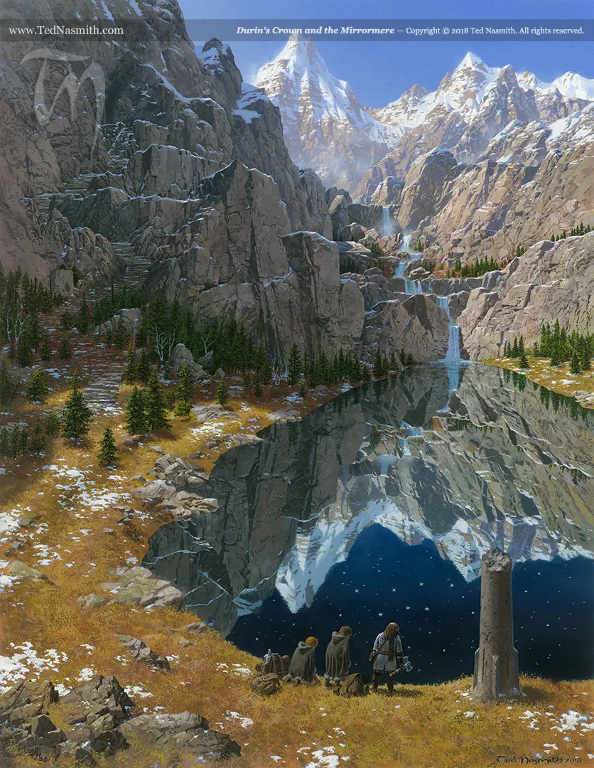 Illustration : Durin's Crown and the Mirrormere, par Ted Nasmith.