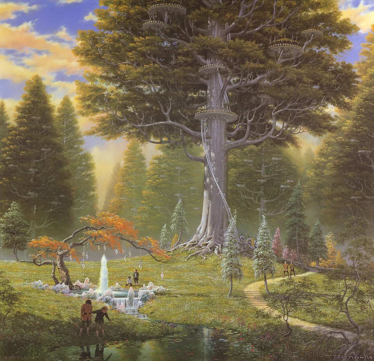 Illustration : The Great Tree at Caras Galadhon, par Ted Nasmith.