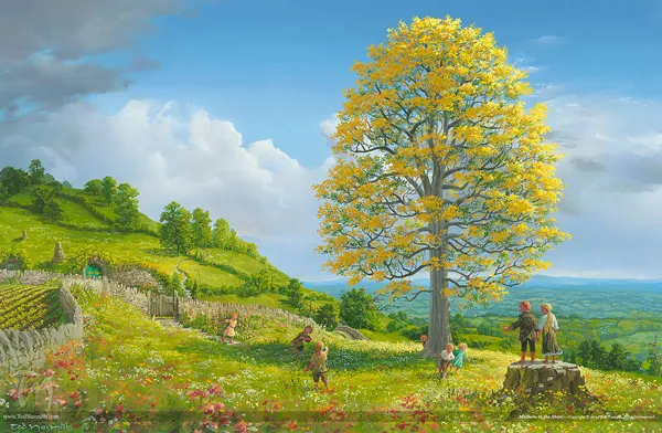 Illustration : Mallorn in the Shire, par Ted Nasmith.