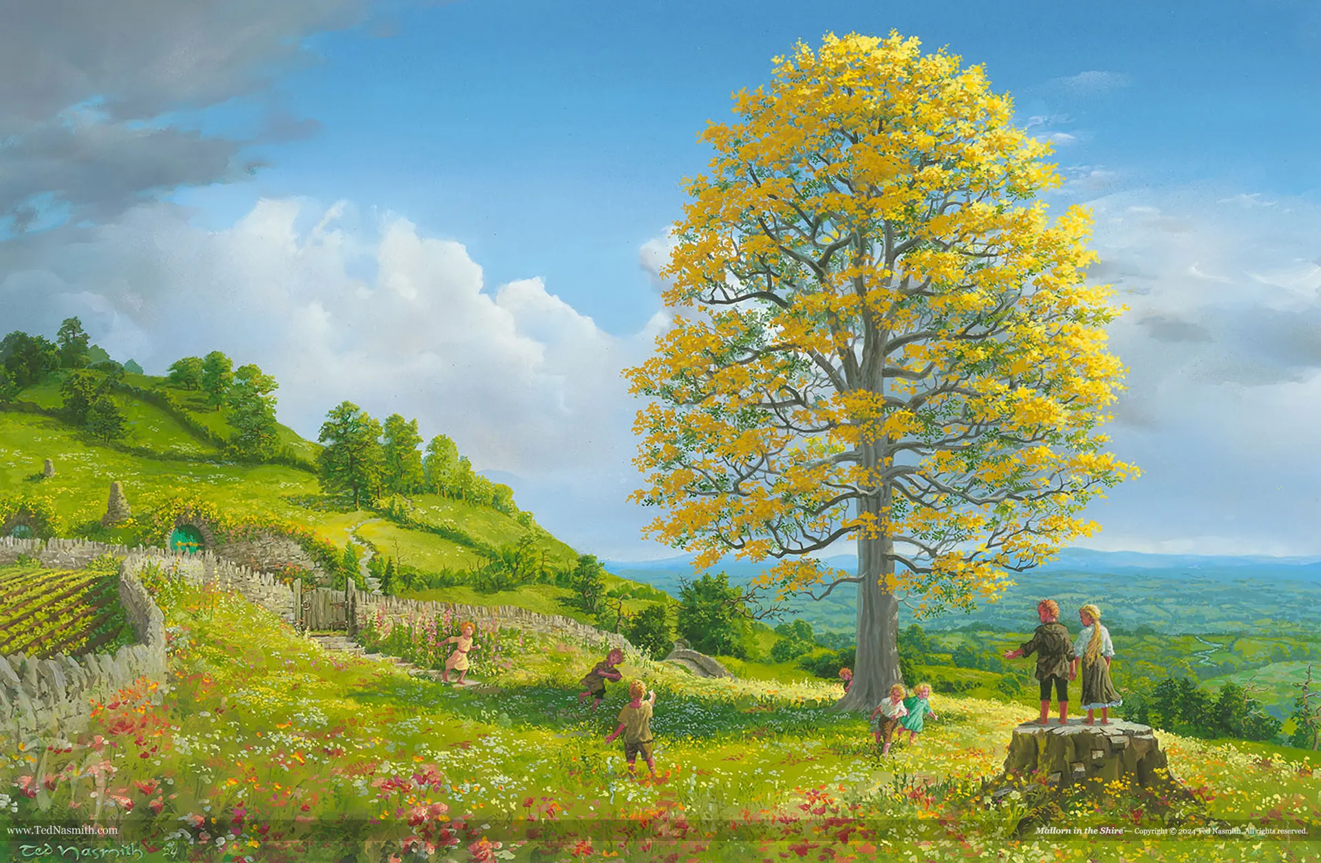 Illustration : Mallorn in the Shire, par Ted Nasmith.