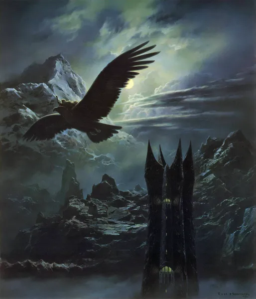 Illustration : Gandalf Escapes Upon Gwaihir, par Ted Nasmith.