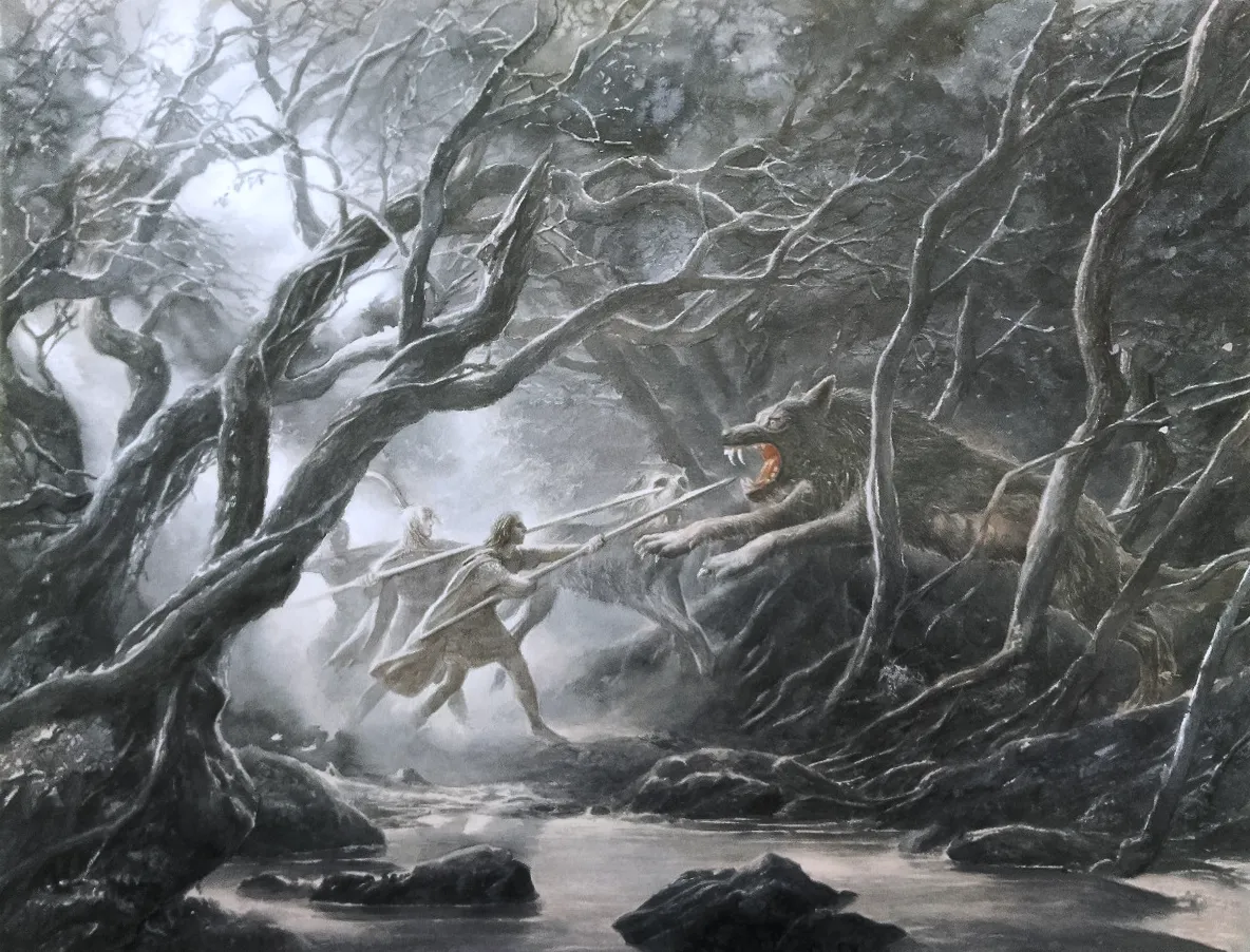 Illustration : Carcharoth, par Alan Lee.