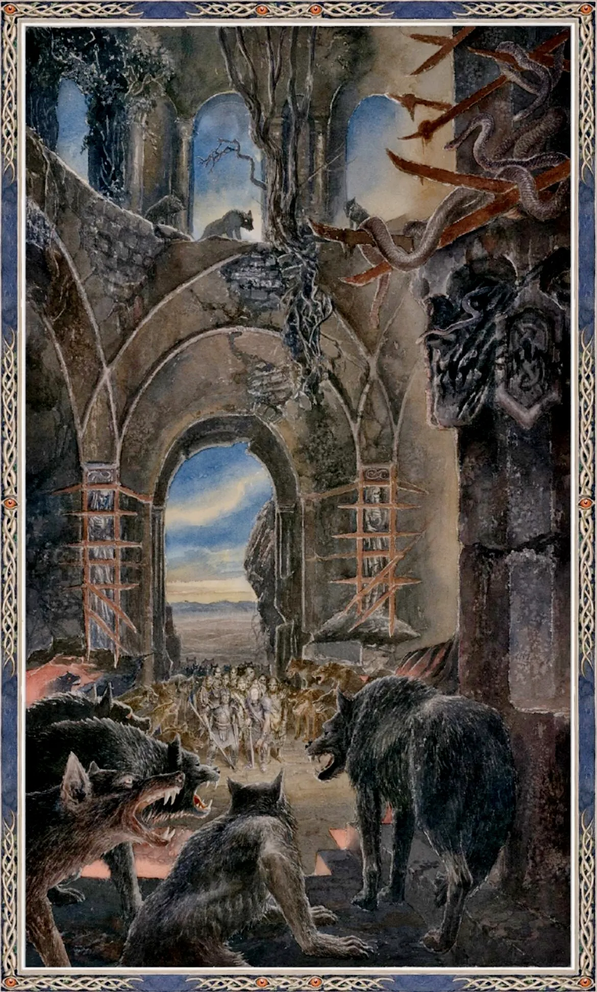 Illustration : Finrod and Beren come to Tol-in-Gaurhoth, par Alan Lee.