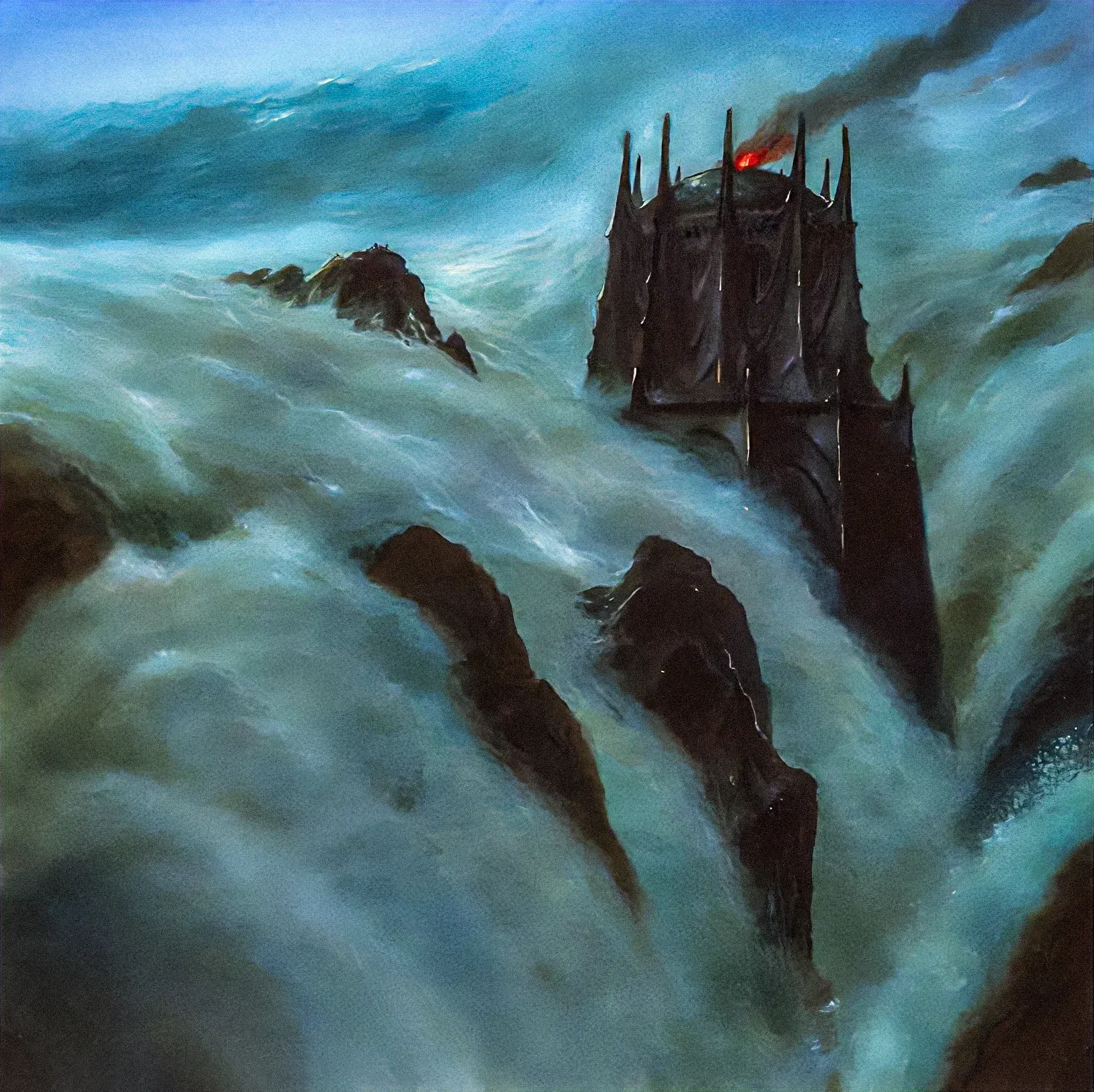 Illustration : The Drowning of Numenor, par John Howe.