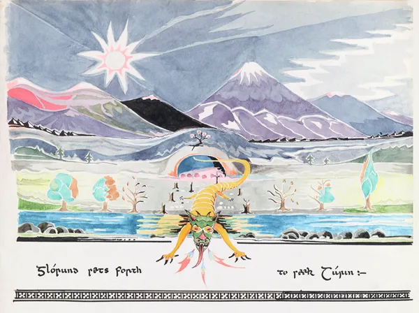 Illustration : Glórund sets forth to seek Túrin, par J.R.R. Tolkien.