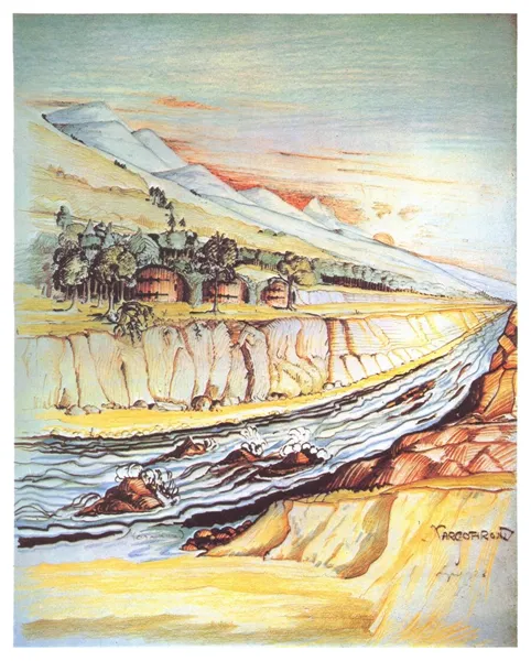Illustration : Nargothrond, par J.R.R. Tolkien.