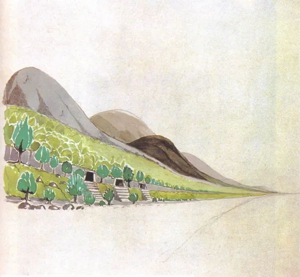 Illustration : Nargothrond, par J.R.R. Tolkien.