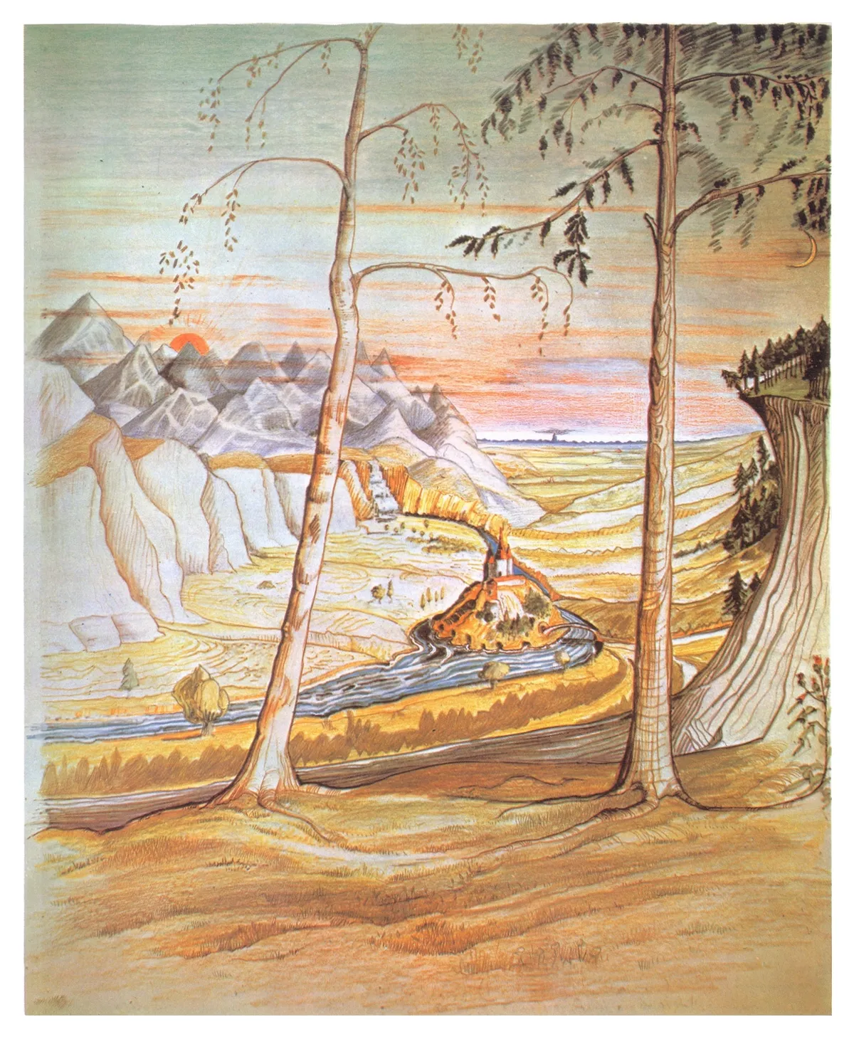 Illustration : Tol Sirion, par J.R.R. Tolkien.