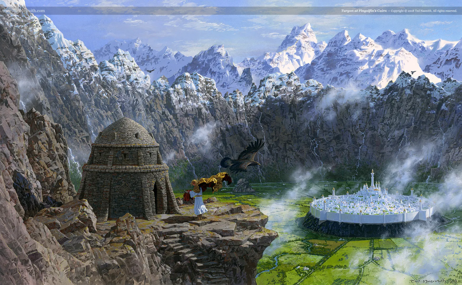 Illustration : Turgon at Fingolfin’s Cairn, par Ted Nasmith.