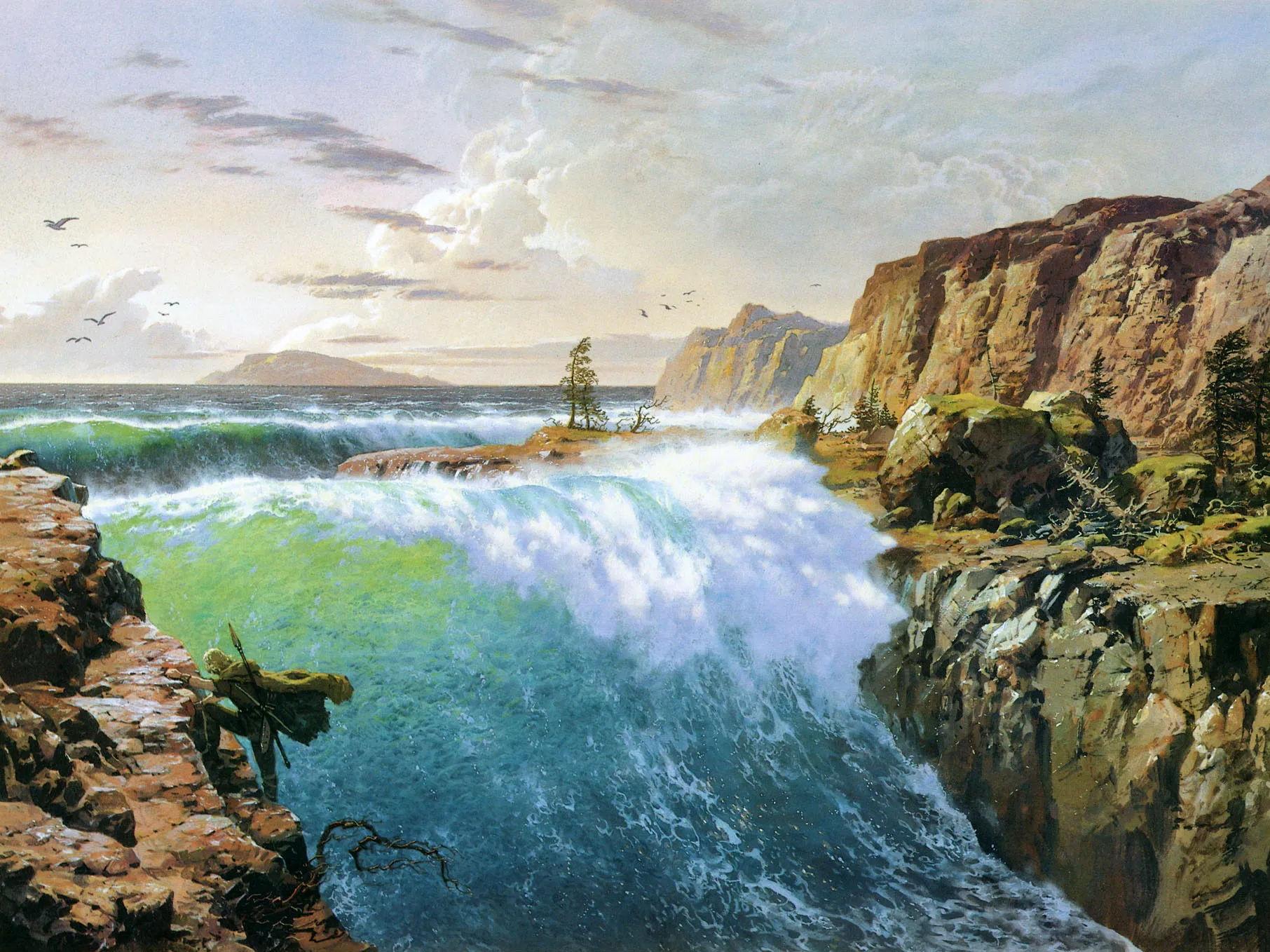 Illustration : The Incoming Sea at the Rainbow Cleft, par Ted Nasmith.