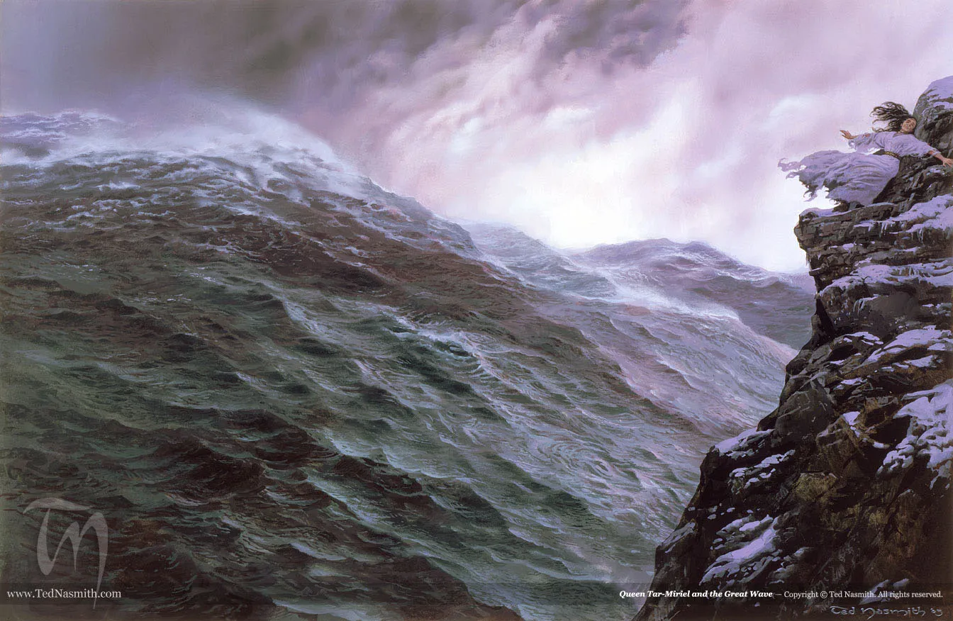 Illustration : Queen Tar-Miriel and the Great Wave, par Ted Nasmith.