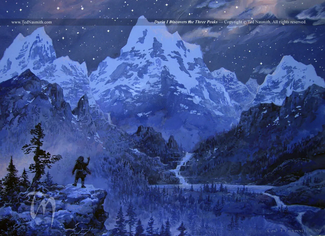 Illustration : Durin I Discovers the Three Peaks, par Ted Nasmith.