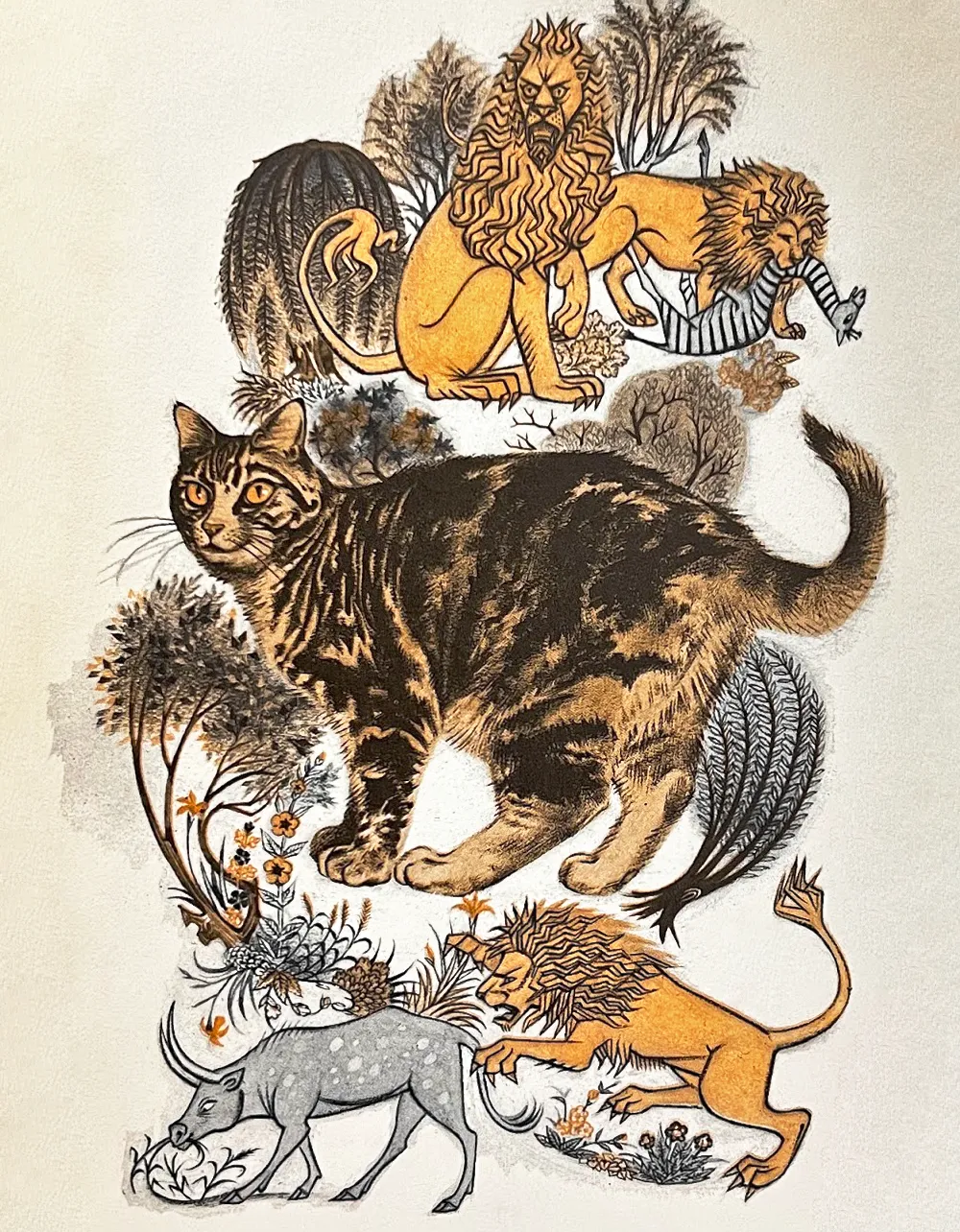 Illustration de Pauline Diana Baynes, pour l'édition anglaise de 1962 du recueil de poèmes de J.R.R. Tolkien Les Aventures de Tom Bombadil (The Adventures of Tom Bombadil), publié par George Allen and Unwin.