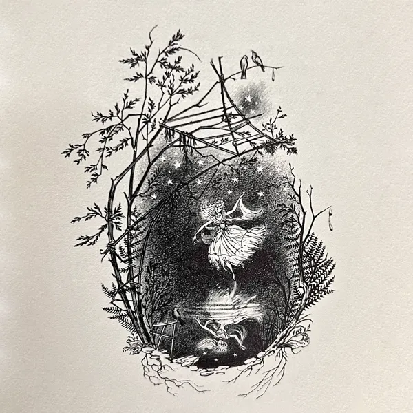 Illustration de Pauline Diana Baynes, pour l'édition anglaise de 1962 du recueil de poèmes de J.R.R. Tolkien Les Aventures de Tom Bombadil (The Adventures of Tom Bombadil), publié par George Allen and Unwin.