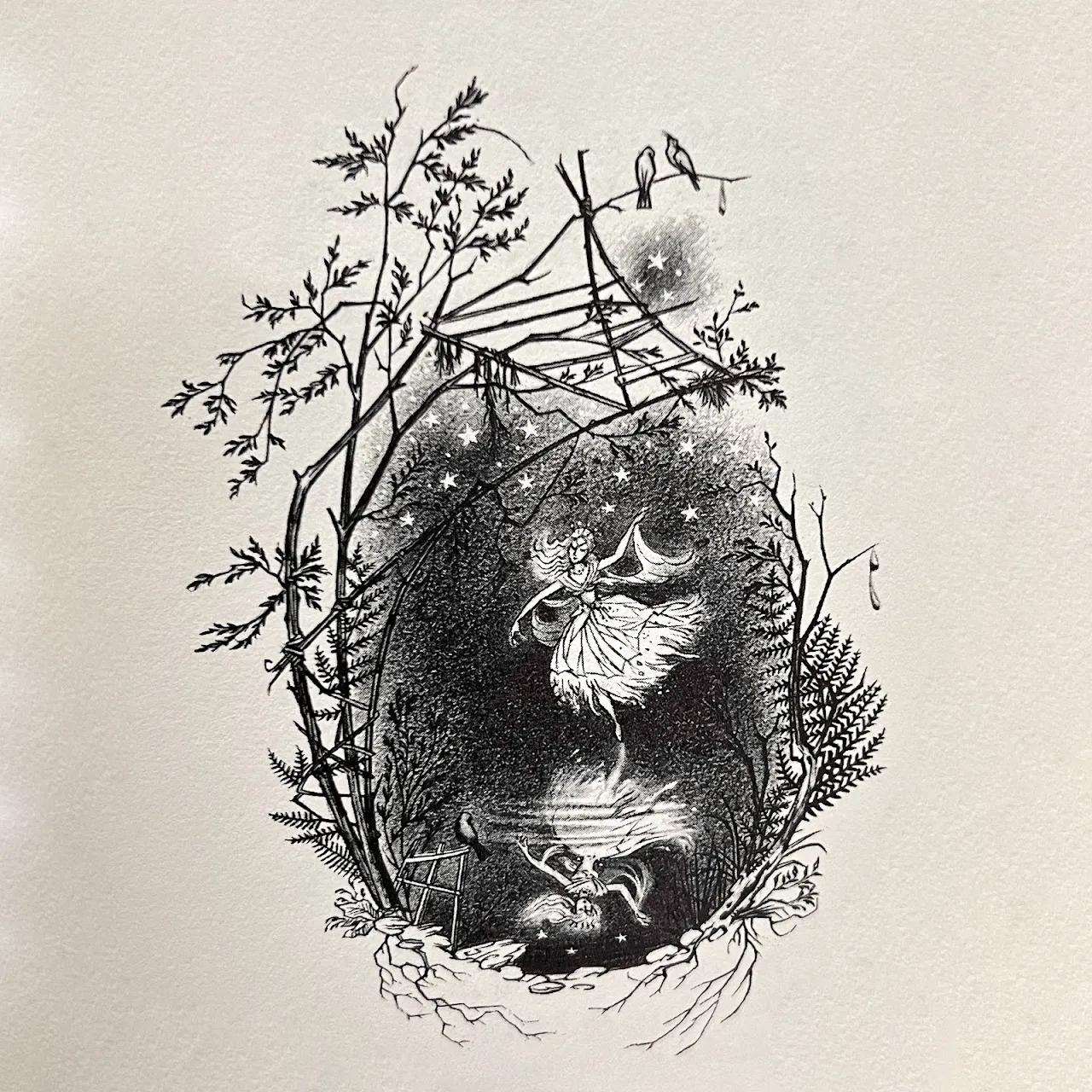 Illustration de Pauline Diana Baynes, pour l'édition anglaise de 1962 du recueil de poèmes de J.R.R. Tolkien Les Aventures de Tom Bombadil (The Adventures of Tom Bombadil), publié par George Allen and Unwin.