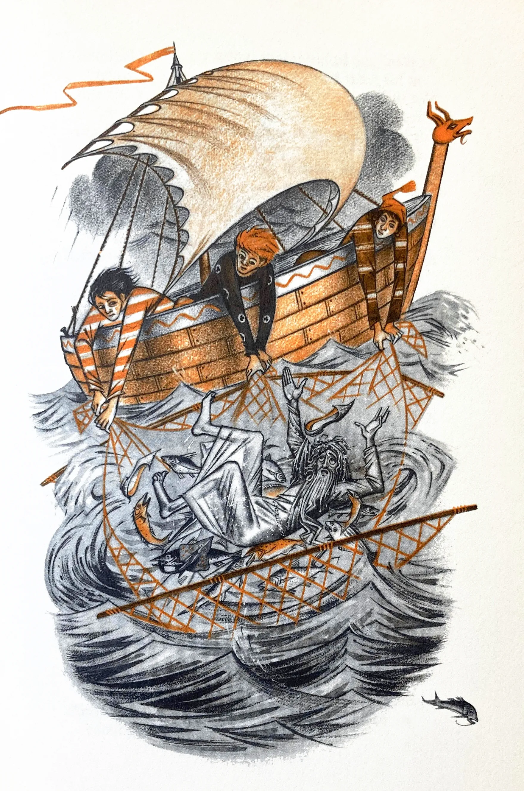 Illustration de Pauline Diana Baynes, pour l'édition anglaise de 1962 du recueil de poèmes de J.R.R. Tolkien Les Aventures de Tom Bombadil (The Adventures of Tom Bombadil), publié par George Allen and Unwin.
