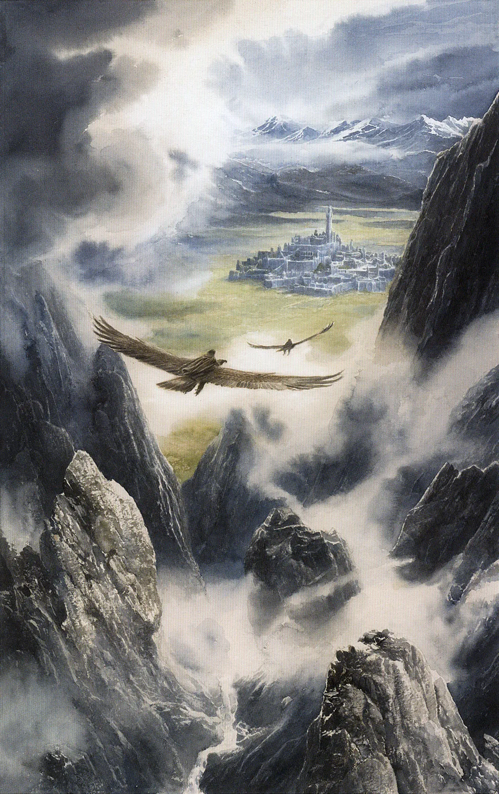 Illustration : Húrin and Huor are Carried to Gondolin, par Alan Lee.