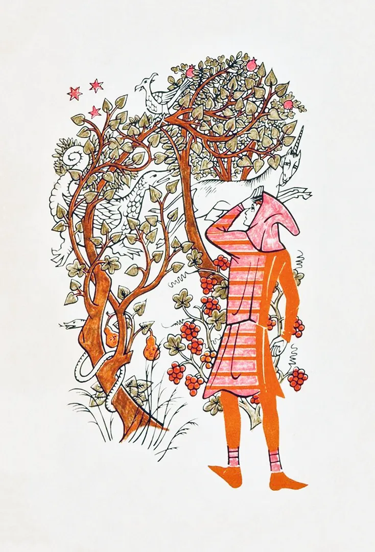 Illustration de Pauline Diana Baynes, pour lédition anglaise du roman de J.R.R. Tolkien Smith de Grand Wootton (Smith of Wootton Major).