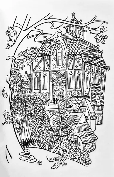 Illustration de Pauline Diana Baynes, pour lédition anglaise du roman de J.R.R. Tolkien Smith de Grand Wootton (Smith of Wootton Major).