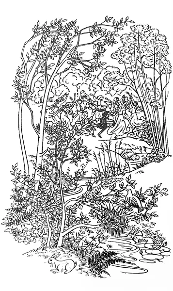 Illustration de Pauline Diana Baynes, pour lédition anglaise du roman de J.R.R. Tolkien Smith de Grand Wootton (Smith of Wootton Major).