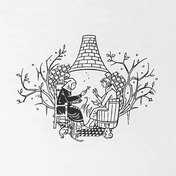 Illustration de Pauline Diana Baynes, pour lédition anglaise du roman de J.R.R. Tolkien Smith de Grand Wootton (Smith of Wootton Major).