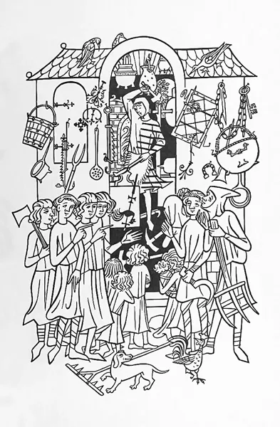 Illustration de Pauline Diana Baynes, pour lédition anglaise du roman de J.R.R. Tolkien Smith de Grand Wootton (Smith of Wootton Major).